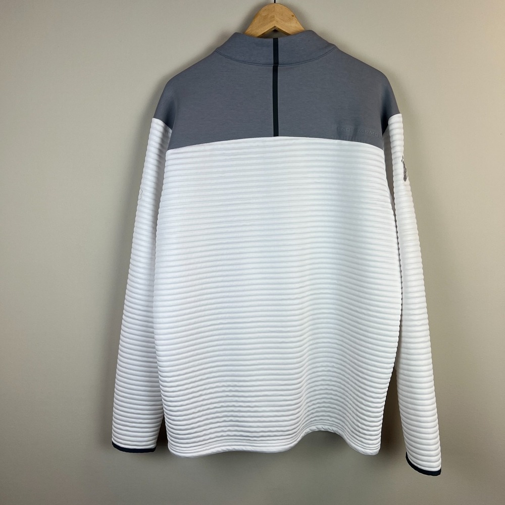 Under Armour Golf 1/4 Zip Pullover Mens 2XL White Cold Gear Loose Ribbed Active - Picture 7 of 16